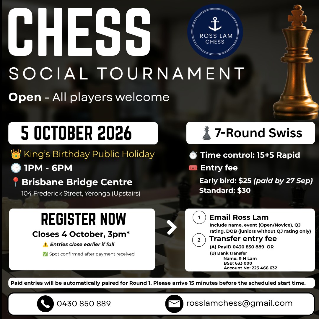 King's Birthday Public Holiday — Open tournament flyer